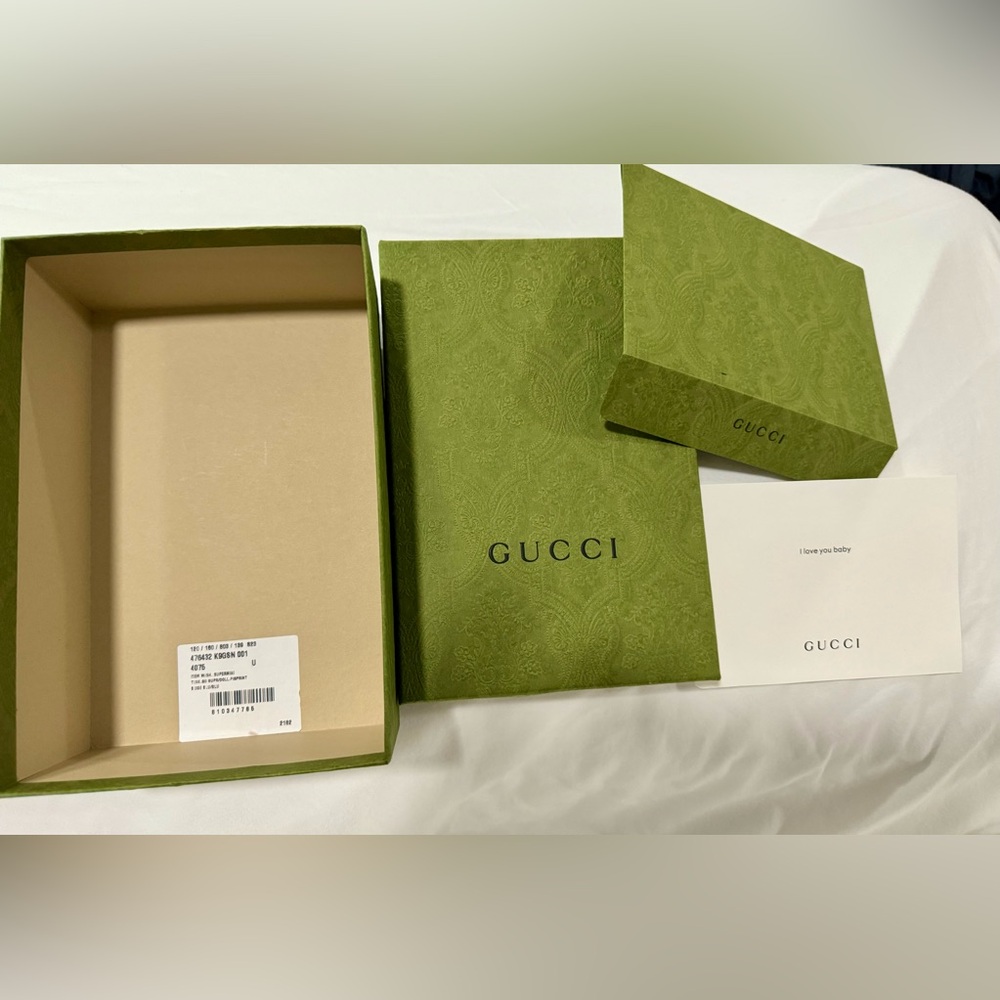 Authentic Gucci Box with cute personalized card in authentic Gucci envelope.❤️❤️